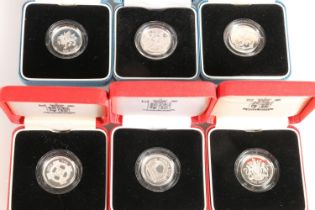 The Royal Mint UNITED KINGDOM Queen Elizabeth II (1952-2022) six silver Piedfort proof one pound £