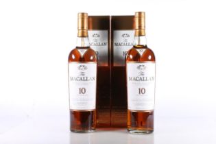 Two bottles of THE MACALLAN 10 year old Highland single malt Scotch whisky, pre 2014 bottling, 40%