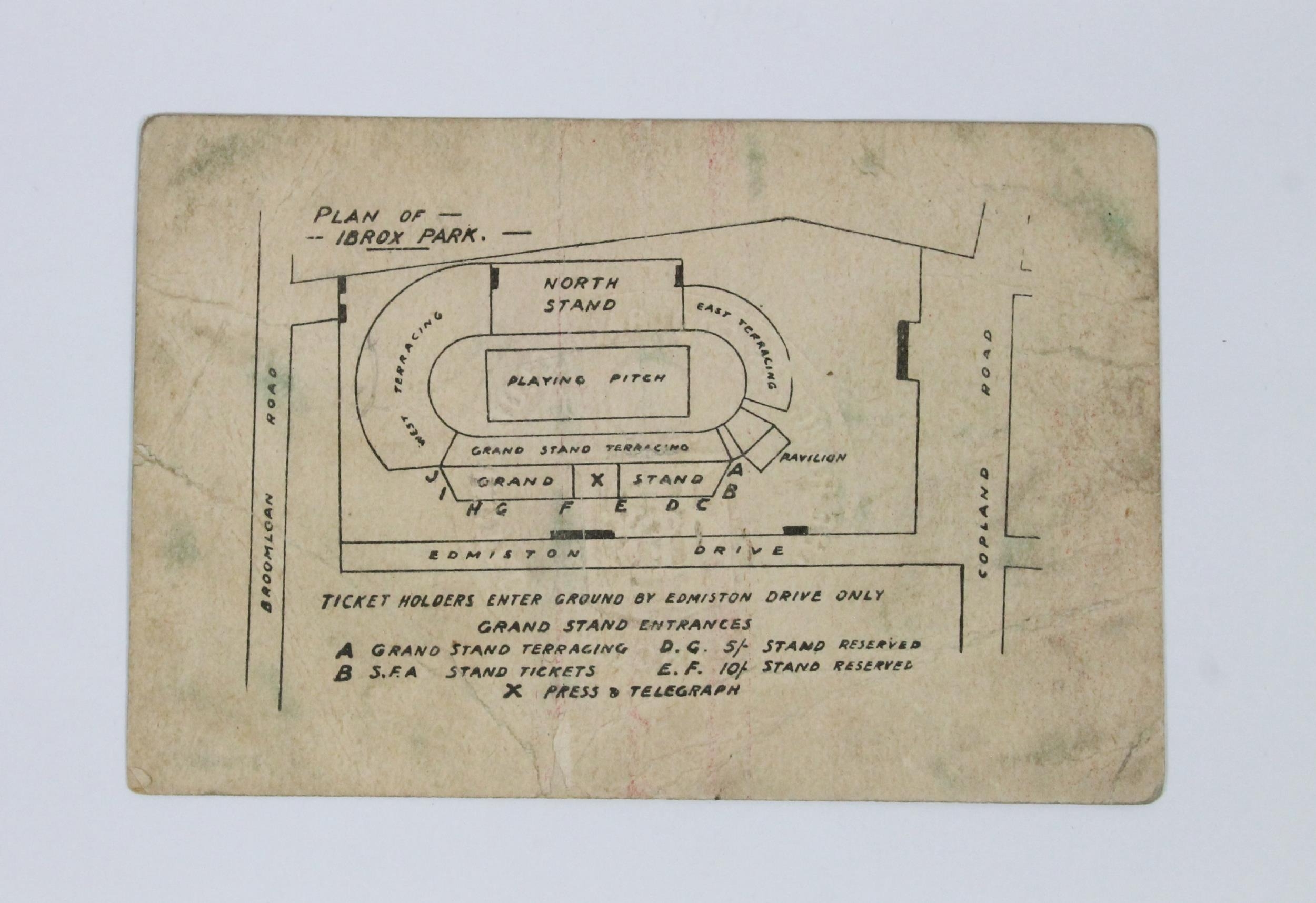 1902 Ibrox Park disaster, a Scotland vs England International football match day ticket, Saturday - Image 2 of 3