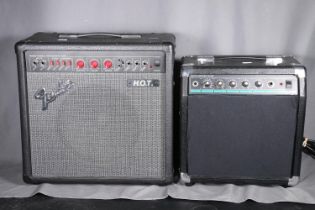 Fender H.O.T. 75 Watt amplifier, serial number 193817 and a small guitar amplifier HY-106 (2).