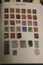 Stamp collection held across three albums and loose within one box, to include GB Vic 1d penny black