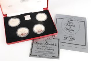 The Royal Mint UNITED KINGDOM Queen Elizabeth II (1952-2022) silver proof four coin set 'The Queen