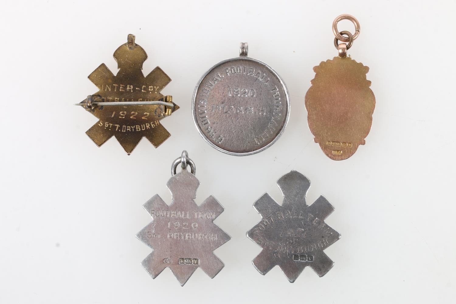 Football medals of Sergeant T Dryburgh of the 91st Regiment Argyllshire Highlanders to include a - Image 2 of 5