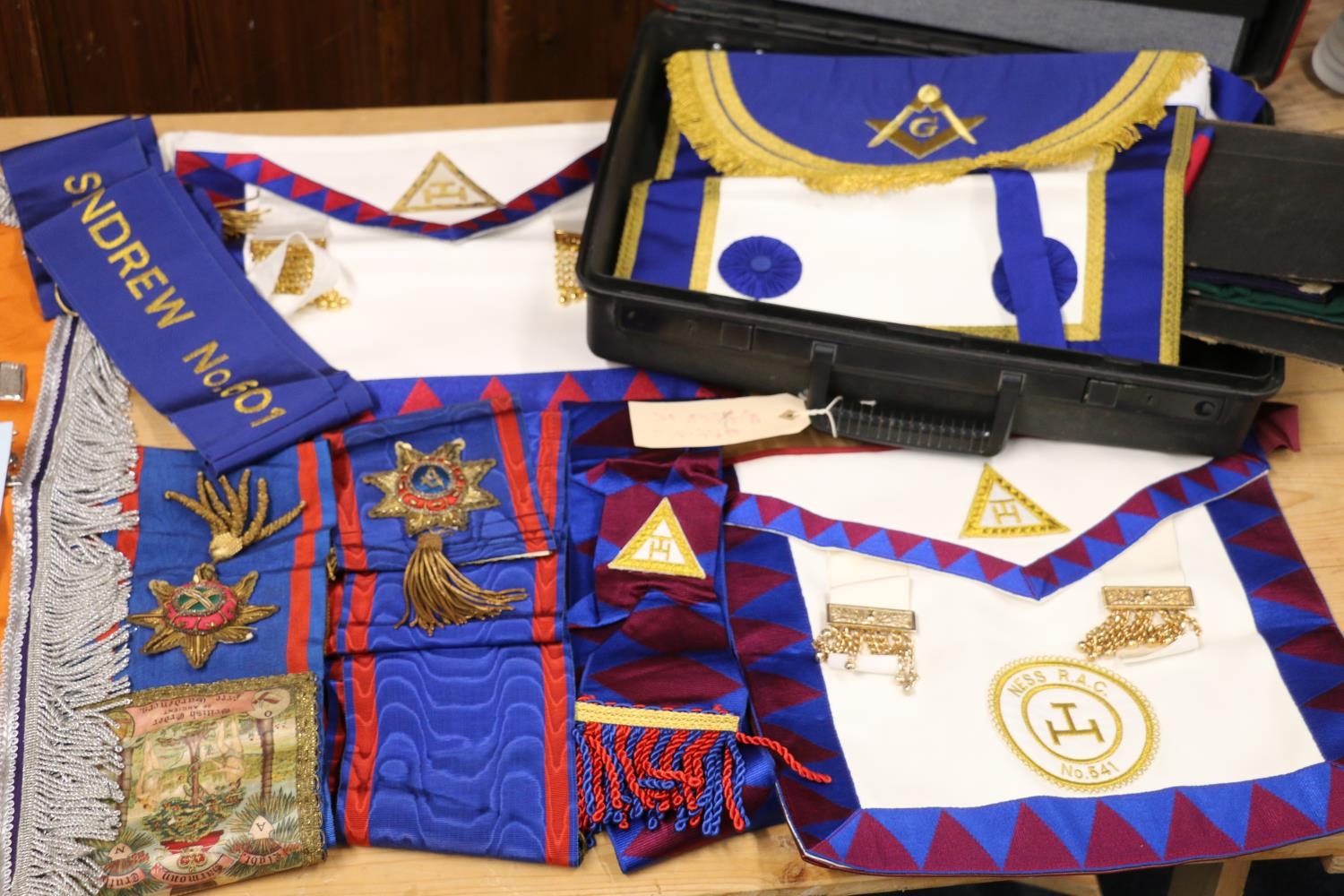 Masonic interest, a group of Masonic aprons and sashes including British Order of Ancient Free - Image 2 of 4