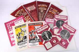 Heart of Midlothian Football Club memorabilia to include Commemorative Pennants of Scottish League