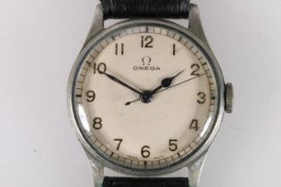 Gents WWII era military style naval pilots (British Military Fleet Air Arm) Omega wristwatch, the