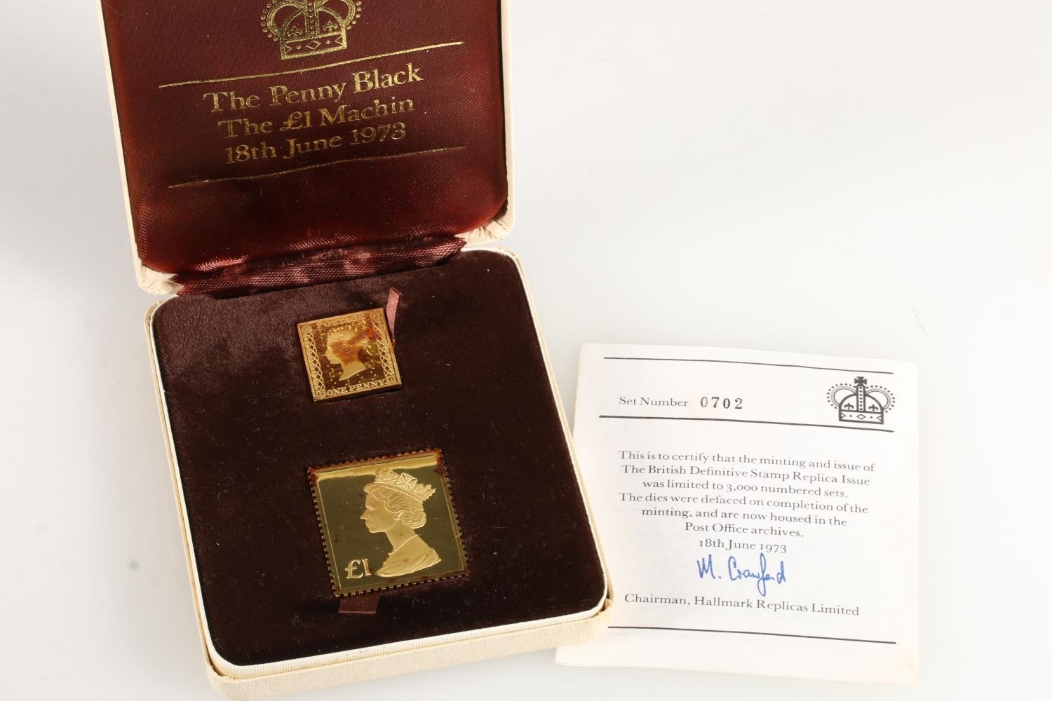 Hallmark Replicas Limited The British Definitive Stamp Replica Issue The Penny Black and The £1