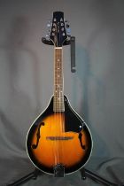 Nashville Old Hickory style eight string Mandolin in soft case, serial number MA-001, 70cm tall.