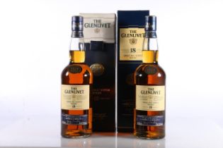 Two bottles of THE GLENLIVET 18 year old single malt Scotch whisky, 43% abv. 70cl each with