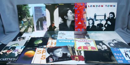 Collection of Beatles and Beatles related records to include Abbey Road, Double Fantasy, Wings at