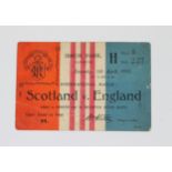 1902 Ibrox Park disaster, a Scotland vs England International football match day ticket, Saturday