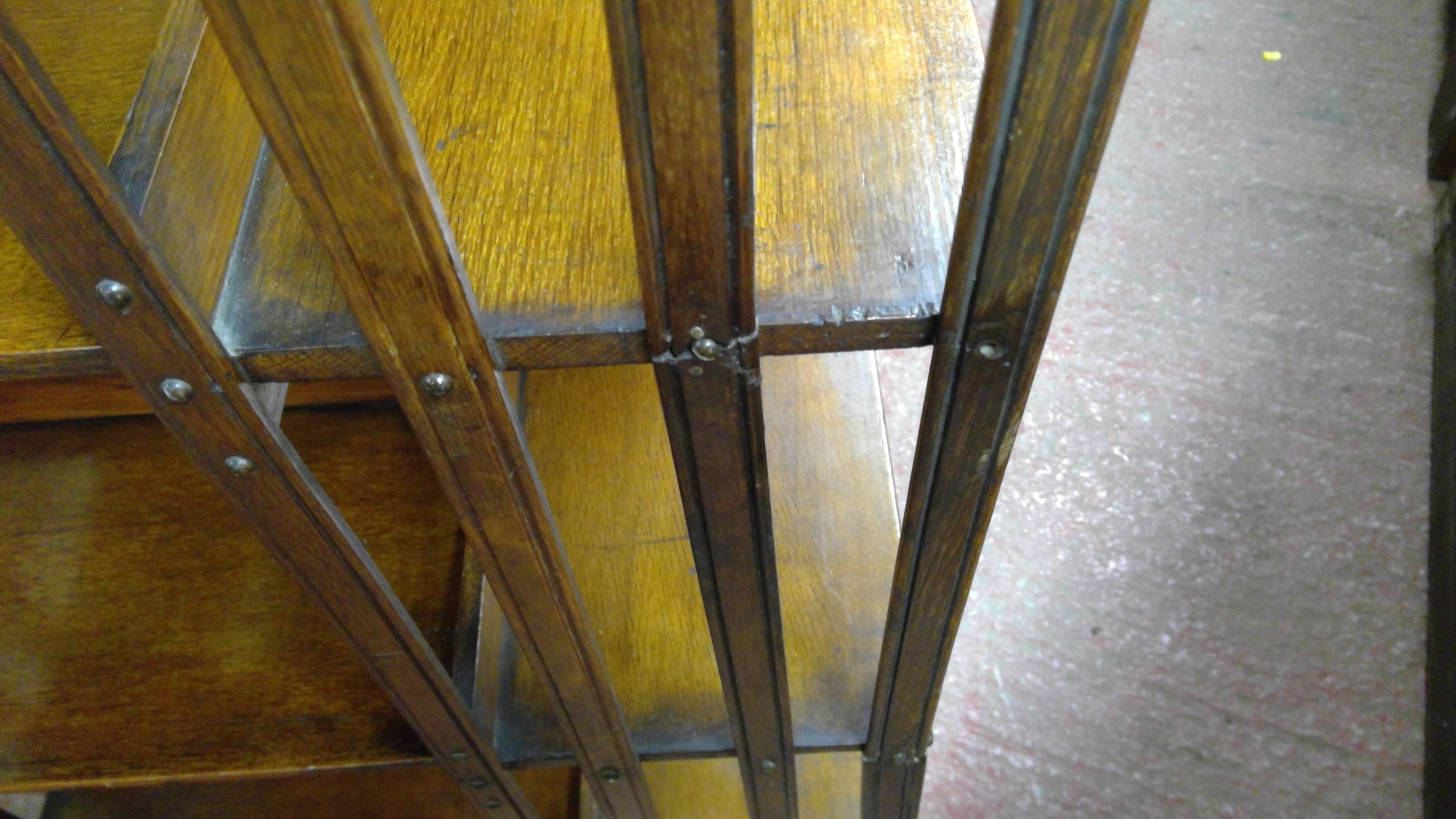 Early 20th century oak revolving bookcase of typical form, 114cm tall. - Image 4 of 5