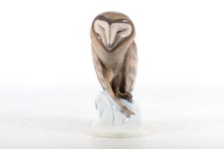 Royal Copenhagen porcelain owl figurine model 273 as designed by Christian Thomsen, H22cm.