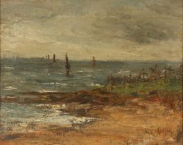 L C MACRAE possibly LIEUTENANT COLONEL JOHN MACRAE (1872-1918) Seascape Oil painting, signed lower