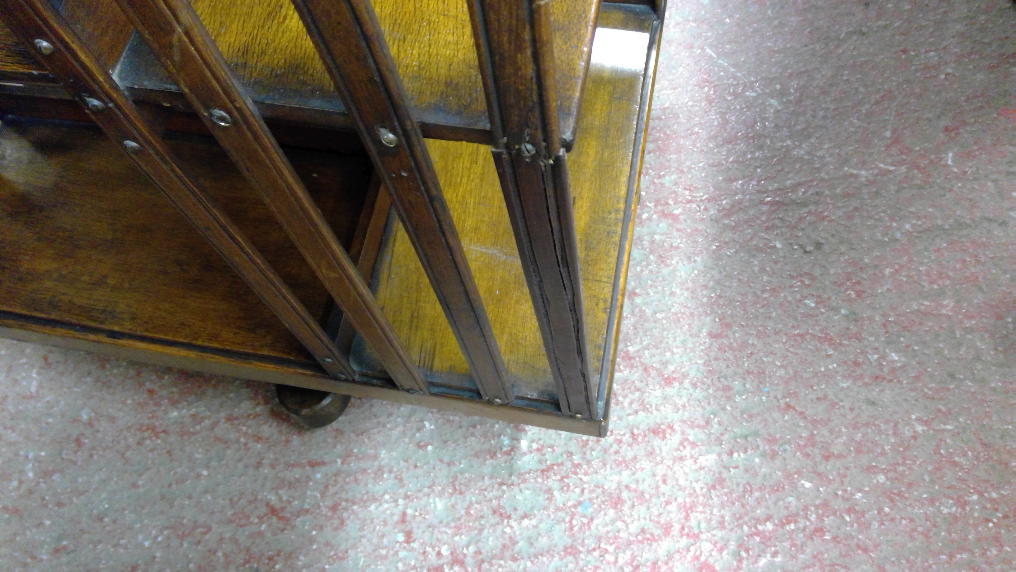 Early 20th century oak revolving bookcase of typical form, 114cm tall. - Image 2 of 5