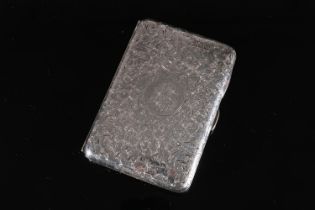 Victorian antique silver pocket card case with red leather interior with compartments for a