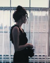 JACK VETTRIANO OBE Hon LLD (Scottish b 1951) *ARR* Lady in black dress with cigarette staring out