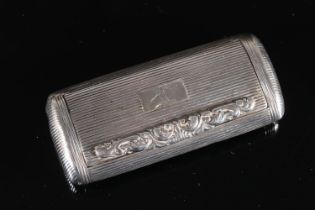 Georgian antique silver parcel gilt silver pocket snuff box of oval rectangular shape with all-