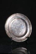 French silver salver, early 20th century, by Maison Odiot of Paris, the sheaf and ribbon border with