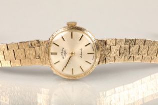 Rotary 9ct gold ladies cocktail wristwatch, c1960s, the round 9ct gold cased cream dial with baton