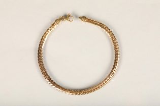 Italian 18ct gold flattened curb link bracelet, stamped '750 352 AR' for B & B Preziosi of Arezzo,