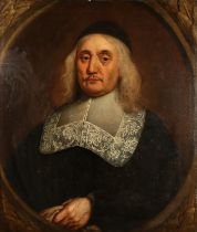 Circle of PIETER BORSELAER (Middelburg c.1640-1731) Half length portrait of a gentleman in black