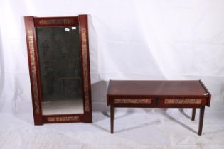 Danish Pedersen and Hansen console mirror set, c1960s, the matching Brazilian rosewood veneered