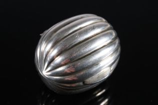 American novelty silver nutmeg grater in the form of a pumpkin, by Tiffany & Co of the USA, 4cm