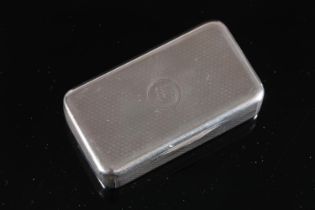 Georgian antique parcel gilt silver snuff box of rectangular form with rounded corners and all