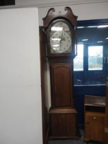 Georgian oak and mahogany-cased longcase clock, the 14in painted dial inscribed Wigton, with