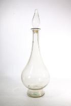 Large Chemists Apothecary glass display carboy, early 20th century, hollow pear shape stopper with