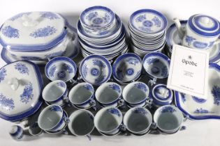 Spode one hundred piece plus Fitzhugh pattern blue and white china dinner and tea set comprising