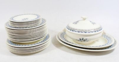 Eric Ravilious for Wedgwood, a six-place setting dinner service in the 'Persephone' pattern, c1950s,