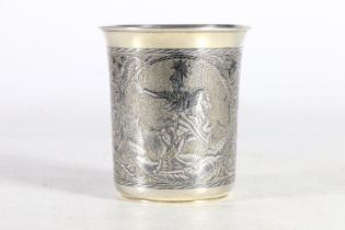 Fine 19th century Russian silver Niello beaker, Alexander Nordert Gotkovski, Moscow 1839 assay mark,