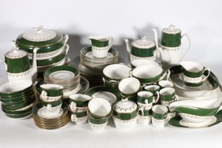 Spode one hundred piece Green Velvet pattern tea, coffee and dinner set comprising two hot water