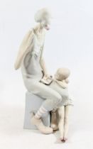 Lladro figural group 'Magic' of a clown with child ballerina, model 4605, H42cm.