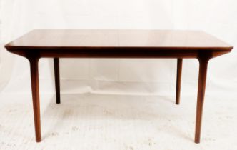 AH McIntosh of Kirkcaldy, a 1960s rosewood extending rectangular top dining table on tapering