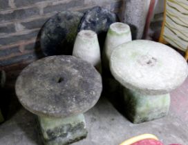 Group of antique staddle stones.