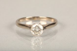 18ct yellow gold diamond solitaire engagement ring, the diamond approximately 1ct, ring size Q, 3g.