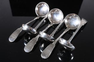 Set of six William IV silver toddy ladles, each numbered for order of presentation, engraved in