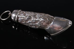 Victorian novelty silver box in the form of an animal leg and hoof by Cornelius Desormeaux