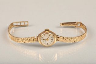 Jaquet-Droz 9ct gold ladies cocktail wristwatch, the 9ct gold cased silvered colour dial with