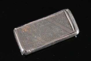 Georgian antique parcel gilt silver pocket snuff box of slightly curved form, by Joseph Willmore,