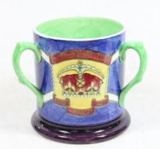 Bough Scottish Art Pottery tyg, decorated in polychrome enamels for the Coronation of King George VI