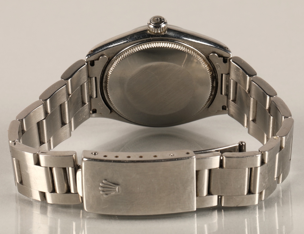 Gents Rolex Oyster Perpetual Air King stainless wrist watch, champagne dial with hour marker batons, - Image 3 of 8