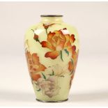 Japanese Plique-a- jour small vase 9cm high.