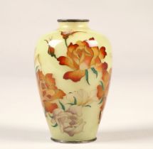 Japanese Plique-a- jour small vase 9cm high.