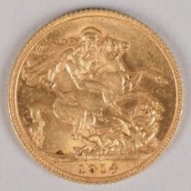 George V gold sovereign 1914.