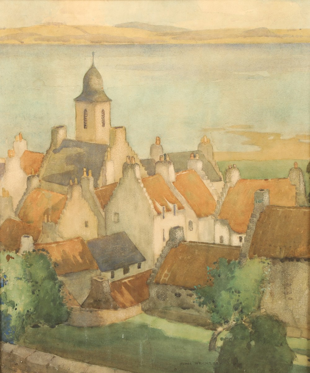 James Wright R.S.W (Scottish 1885-1947), gilt framed watercolour, signed, "Culross",59cm x49cm.