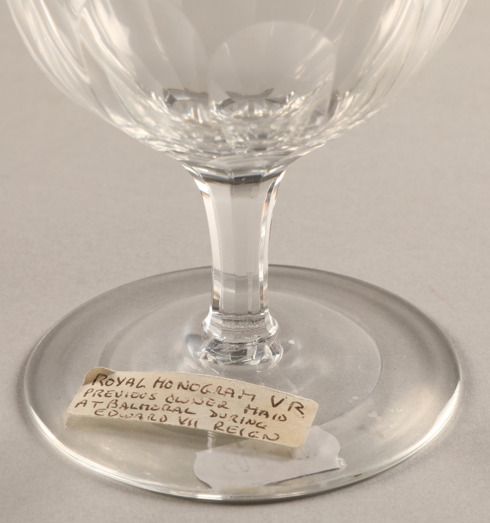 Victorian Rummer glass, with monogram VR, 15 cm high in presentation box. - Image 3 of 3